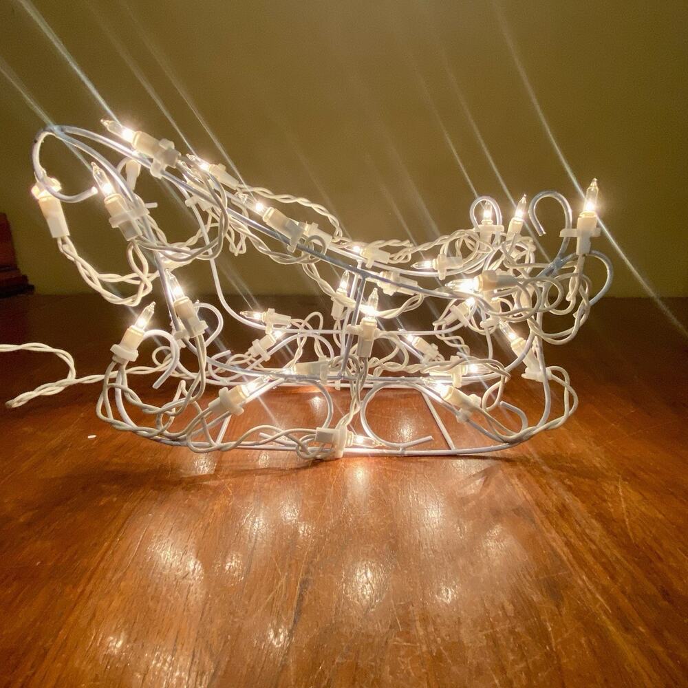 Lighted Mini Sleigh Indoor Outdoor Christmas Decoration 12”